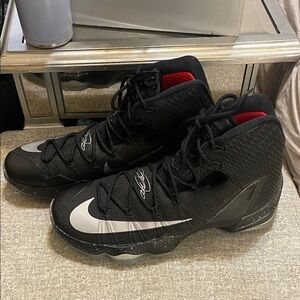 LeBron 13 Elite Black and Silver High-Top Sneakers